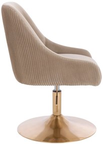 HR920N Scaun Latte din Catifea cu Bază Aurie