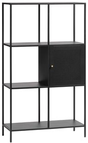 Bibliotecă neagră din metal 80x138 cm Malibu – Unique Furniture