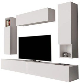 Mobilă pentru sufragerie Stanton 142Alb, Părți separate, Cu comodă tv, PAL laminat, 170x240x42cm, 97 kg