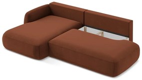 Colțar teracotă extensibil (cu colț pe partea stângă/cu șezlong) Hale – Makamii