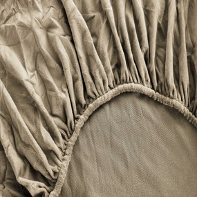 Cearsaf Cocolino microplus cu elastic SOFT 90x200 cm maro