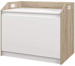 HOMCOM Cutie de Depozitare Modernă cu Lift Top și Spațiu Ascuns pentru Intrare, Living, Cameră de Joacă, 62.4x40x51.5 cm, Alb | Aosom Romania