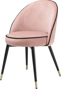 Set de 2 scaune design elegant LUX Cooper, catifea nude 114302 HZ