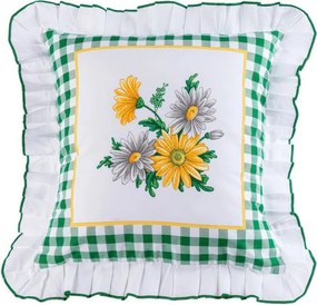 decoDoma Set de 2 fețe de pernă cu volănaș GERBERA 40 x 40 cm