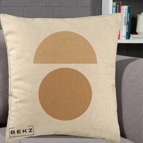 Perna Decorativa Geometric Minimalist Auriu, 40x40 cm, Bej, Husa Detasabila, Perna Inclusa, BEKZ®
