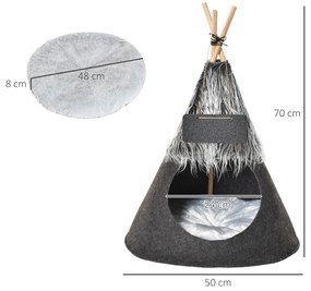 Cort pentru caini si pisici pana la 6 kg, 50x50x70 cm PawHut | Aosom RO