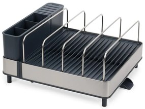 Uscător de vase Joseph Joseph 851690, Extensibil, Scurgere, Compartiment pentru cuțite, Pliabil, Gri închis/inox
