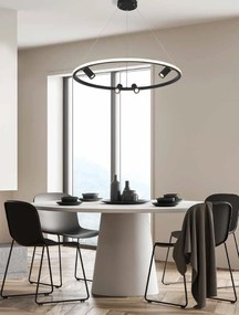 Lustra LED dimabila design modern Rings D-79cm negru