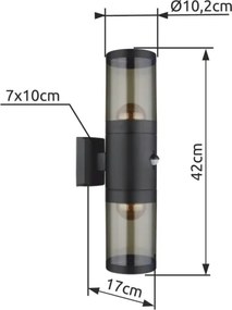 Aplică de exterior XELOO 2xE27/60W/230V IP44 Globo 32014-2BS