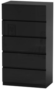 HOMCOM Comoda cu 5 sertare Comoda de stil modern pentru dormitor intrare living 55x34x100 cm Negru | Aosom Romania