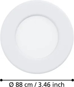 Eglo 901394 - set de 3 spoturi încastrate FUEVA, LED/3,7W/230V, Ø 8,8 cm, alb