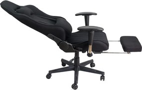Scaun gaming negru din stofa, reglabil si modern OFF 296