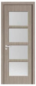 Usa Interior din MDF Novo Doors ND317, Cadru din Lemn Masiv, Geam Sablat, KIT COMPLET, Toc , Manere si balamale incluse (Culoare: Alb, Toc: Fix,