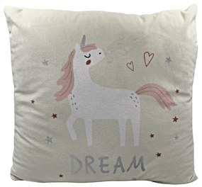 Pernuță unicorn culoarea bej 40x40 cm