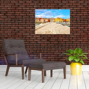 Tablou pe sticlă - Orașul Istrian vechi Poreč, Croația (70x50 cm)