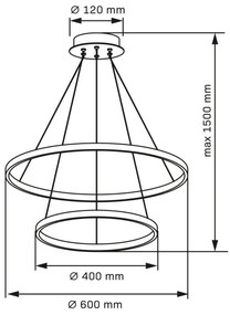 Lustră LED pe cablu LEA LED/35W/230V 4000K d. 60 cm crom