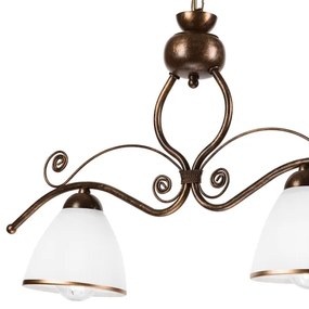 Lustră pe lanț RETRO 2xE27/60W/230V cupru/patină