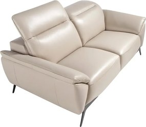 Canapea 2 locuri eleganta, design italian Cowhide leather taupe grey