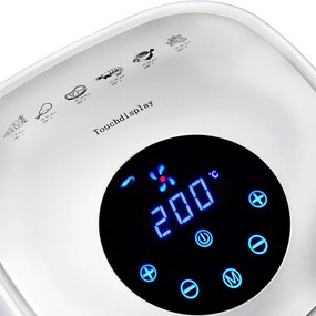 Deuba Cuptor cu aer cald FRYER 1 alb - 9 in 1 cu ecran tactil 1485 W 3,6 l