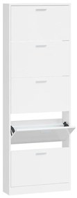 342514 vidaXL Pantofar, alb extralucios, 59x17x169 cm, lemn compozit