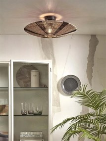 Plafoniera eco din iuta Iguazu L disc 55cm, negru/ natur