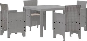 vidaXL Set de masă pentru grădină 5 pcs Gri deschis Polipropilenă