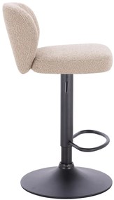 HR193W Scaun Latte Boucle cu Bază Neagră