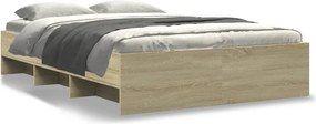 vidaXL Cadru pat fără saltea stejar sonoma 120x200 cm, lemn prelucrat
