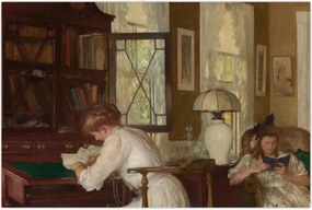 Tablou - Edmund Tarbell, Josephine and Mercie, reproducere (90x60 cm)