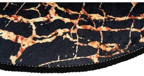 Set 2 covorașe ovale de baie Foutastic Gold Marble, negru