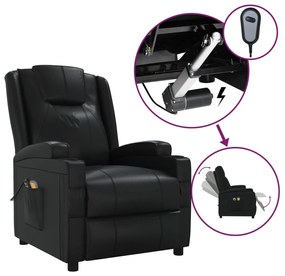 3073795 vidaXL Fotoliu de masaj electric, negru, piele ecologică