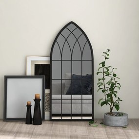Oglinda, negru, 100x45 cm, fier, utilizare in interior 1, Negru, 100 x 45 cm