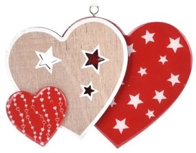 Decoratiune Trio Heart din lemn 15x13 cm