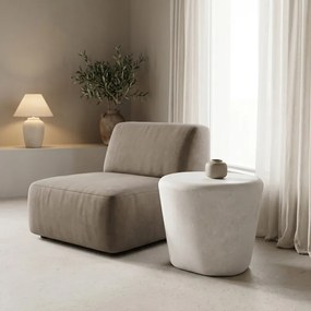 Masuta Laterala Rotunda Fiora MDF Alb D56x45 Cm