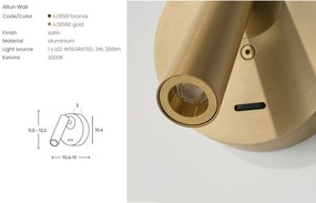 Aplica cu spot LED directionabil ALTUN auriu