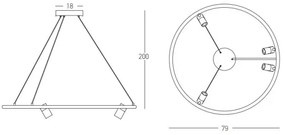 Lustră LED pe cablu dimabilă LED/59W/230V d. 79 cm negru Zambelis 22013