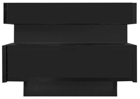 Măsuță de cafea cu bandă LED integrată, Negru | Aosom Romania