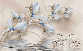 Fototapet 3D, Flori cu petale albastre Art.05300