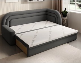 Canapea taupe extensibilă/cu spațiu de depozitare cu tapițerie din catifea cu colț pe partea dreaptă 223 cm Fabillo – ELTAP