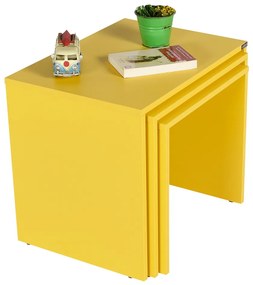 Masă pliabilă SHP galben, 3 buc