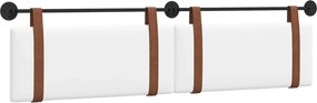 vidaXL Cap de pat suspendat Pe perete Alb 210 x 55 x 5 cm PU antic