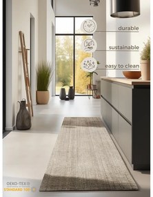 Covor tip traversă crem din iută 80x200 cm Bouclé – Hanse Home