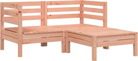 vidaXL Canapea de grădină cu 2 locuri/taburet, lemn masiv douglas