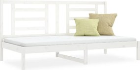 vidaXL Pat de zi fără saltea, alb, 80x200 cm, lemn masiv pin