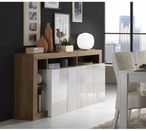 Comodă LENOR alb/stejar