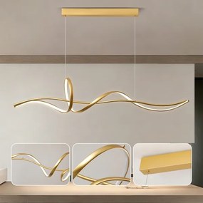 Brilagi - Lustră LED reglabilă pe cablu SIGNATURE LED/55W/230V 120x23 cm aurie + telecomandă