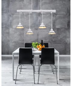 Lustra cu 4 pendule stil industrial JOWITA alb-negru