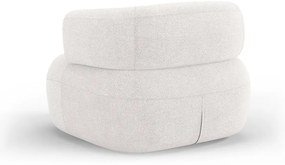 Fotoliu alb cu tapițerie din stofă bouclé Jenny – Micadoni Home