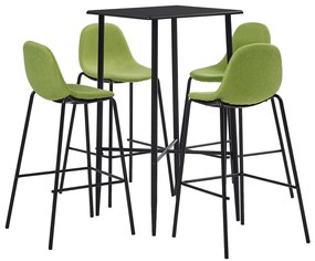 Set mobilier de bar, 5 piese, verde, material textil Verde, 5