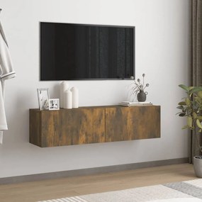 815099 vidaXL Comodă TV de perete stejar afumat 120x30x30 cm lemn compozit